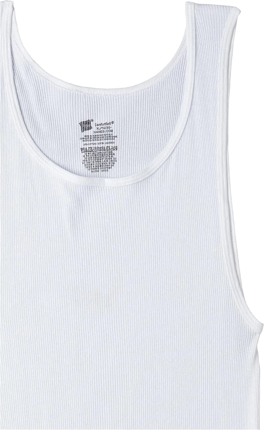 Hanes Men's FreshIQ TAGLESS ComfortSoft White Undershirt 6-Pack (White)