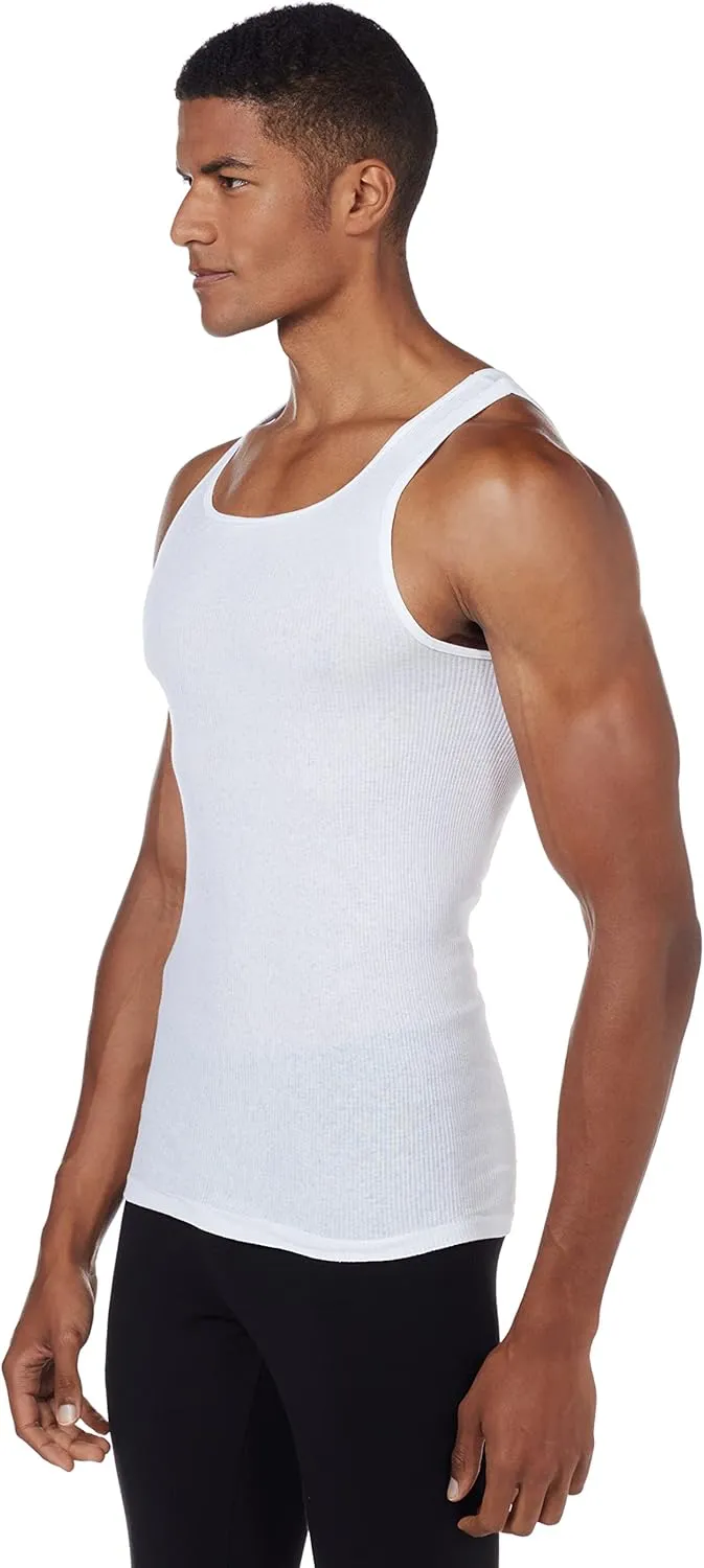 Hanes Men's FreshIQ TAGLESS ComfortSoft White Undershirt 6-Pack (White)