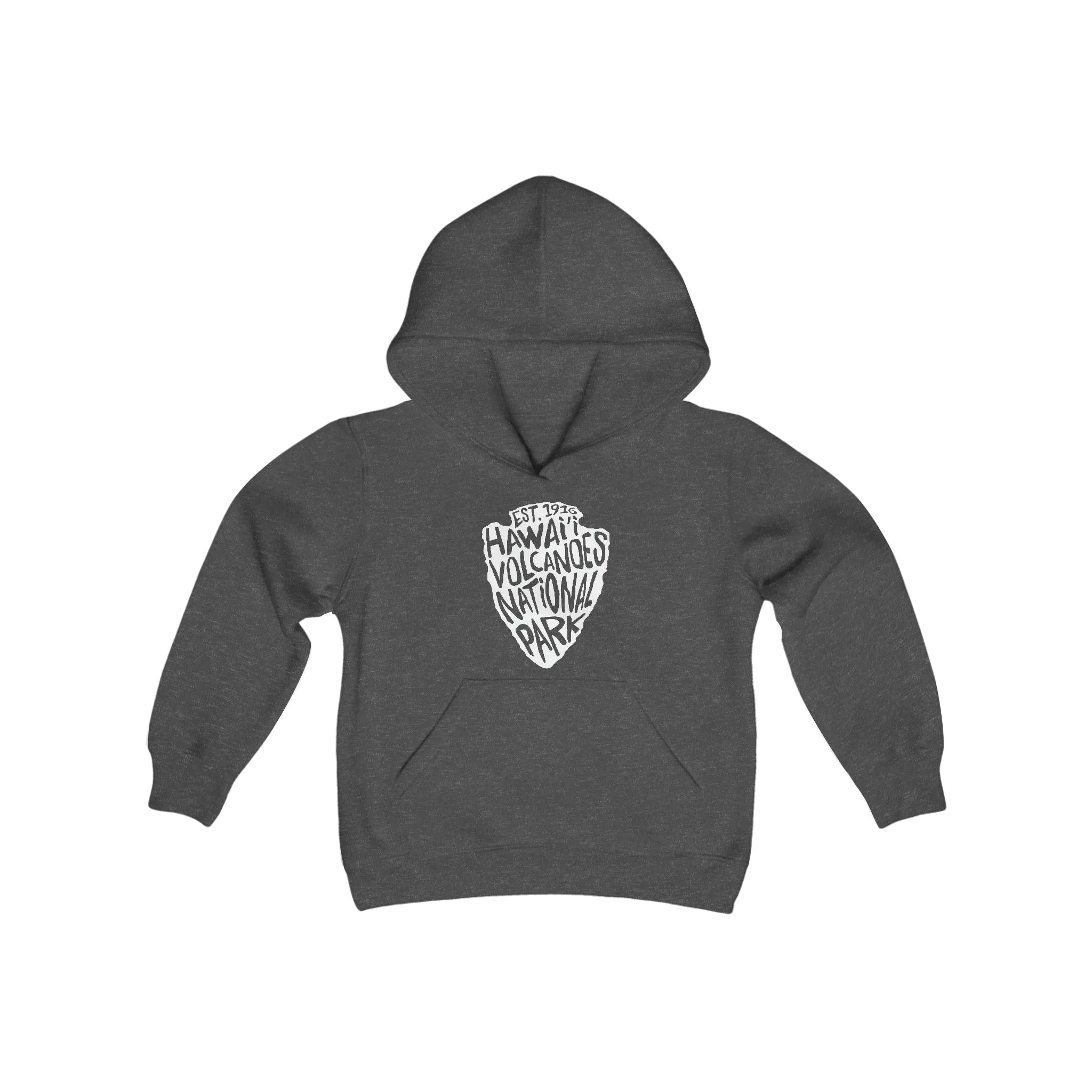 Hawaii Volcanoes National Park Kids Hoodie - Arrowhead Chunky Text