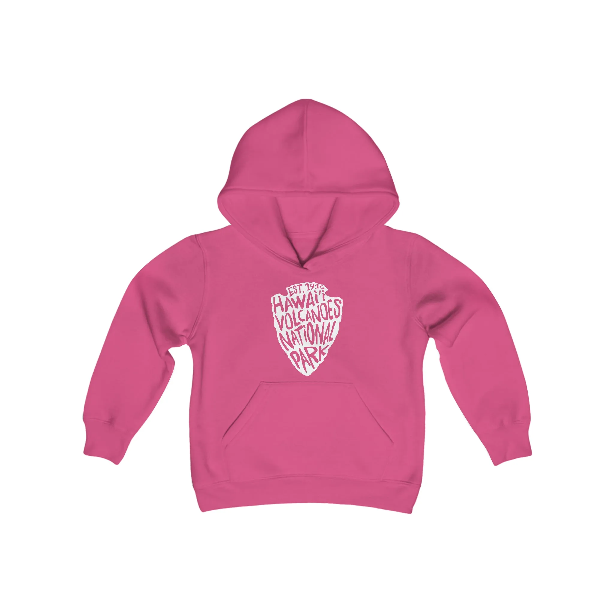 Hawaii Volcanoes National Park Kids Hoodie - Arrowhead Chunky Text