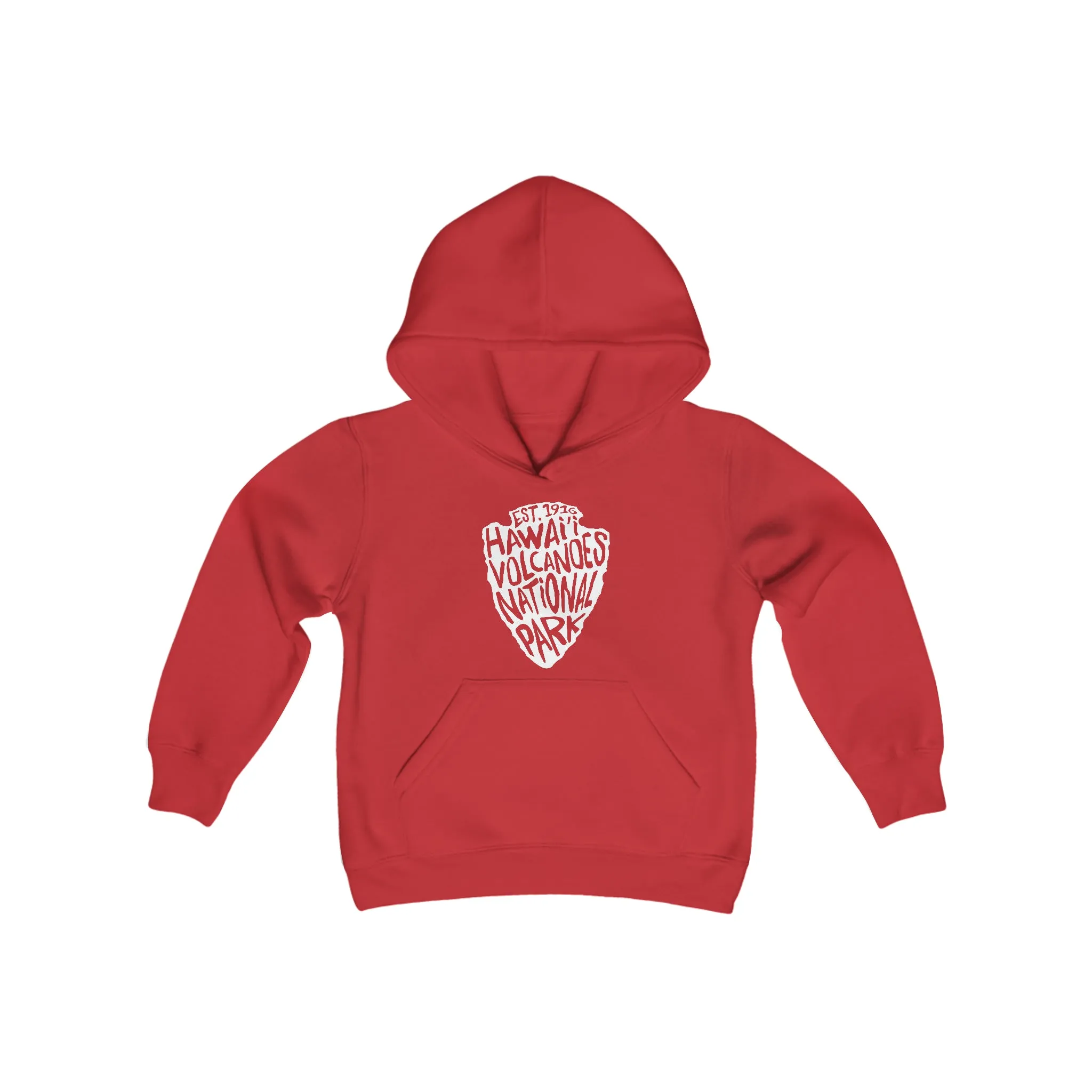Hawaii Volcanoes National Park Kids Hoodie - Arrowhead Chunky Text