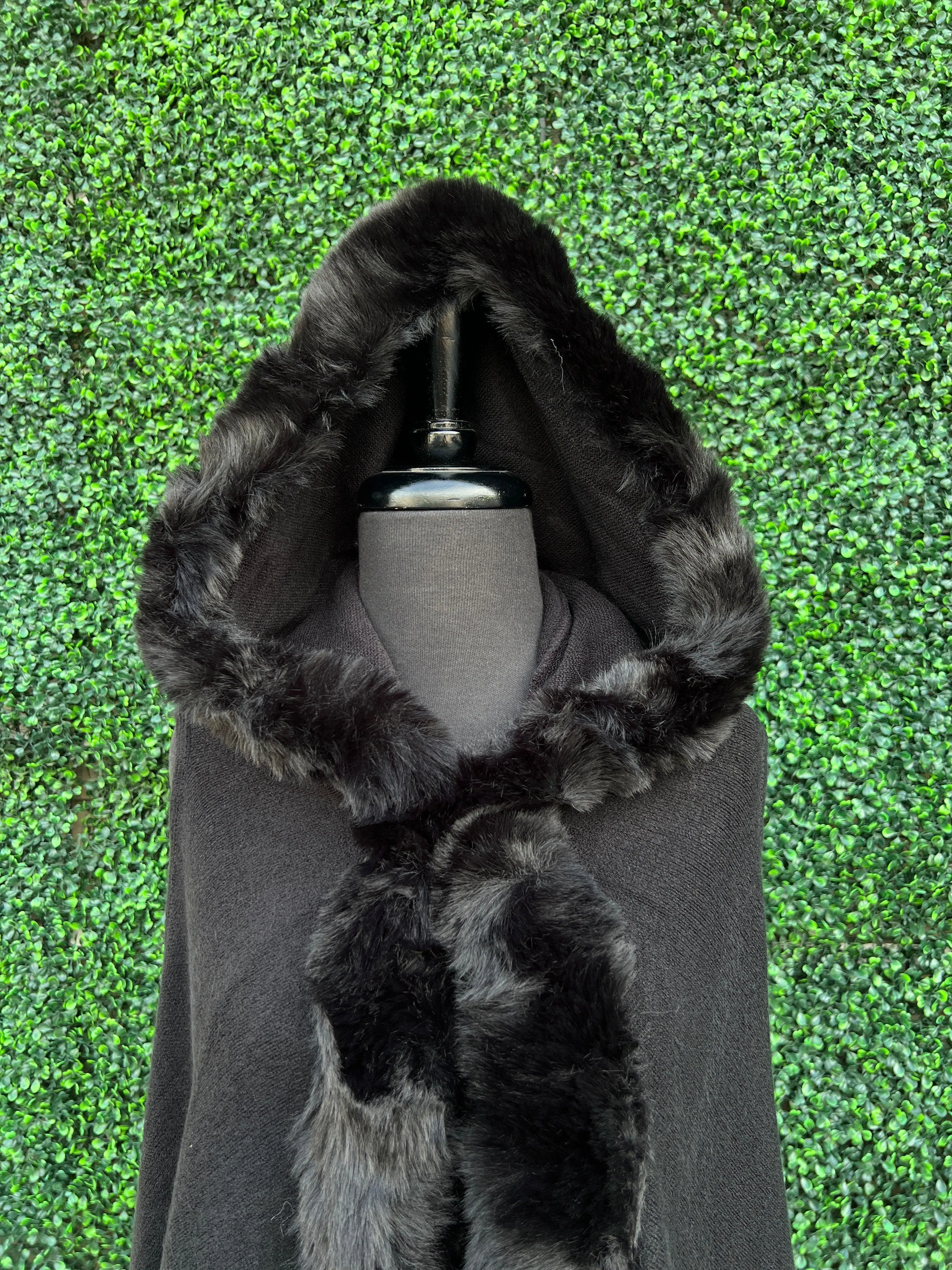 Hooded Faux Fur Swing Vests