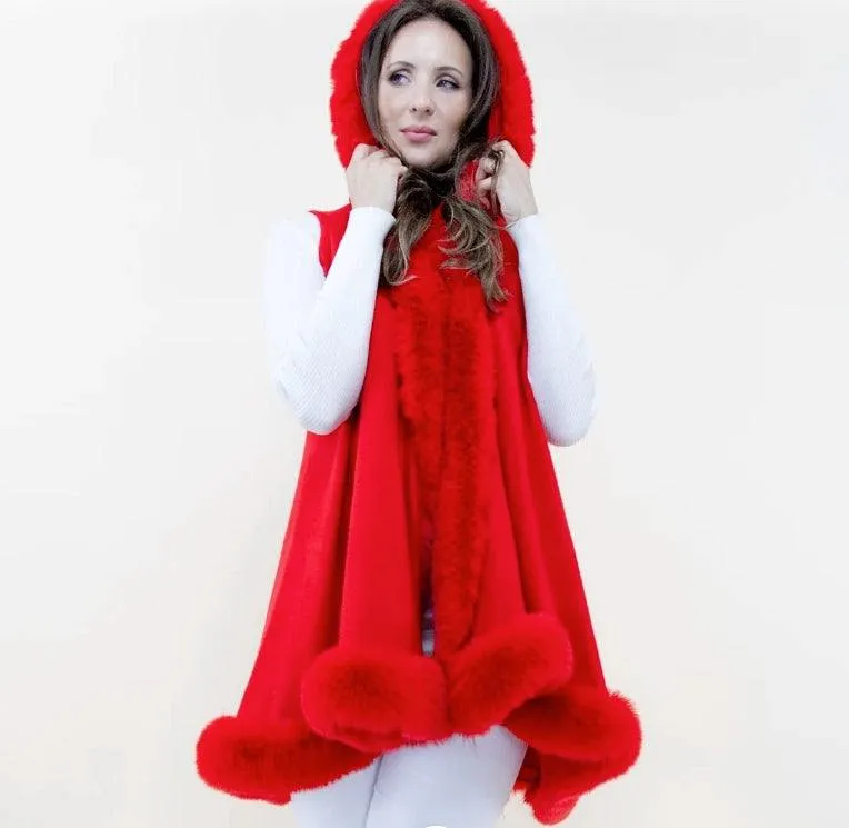 Hooded Faux Fur Swing Vests