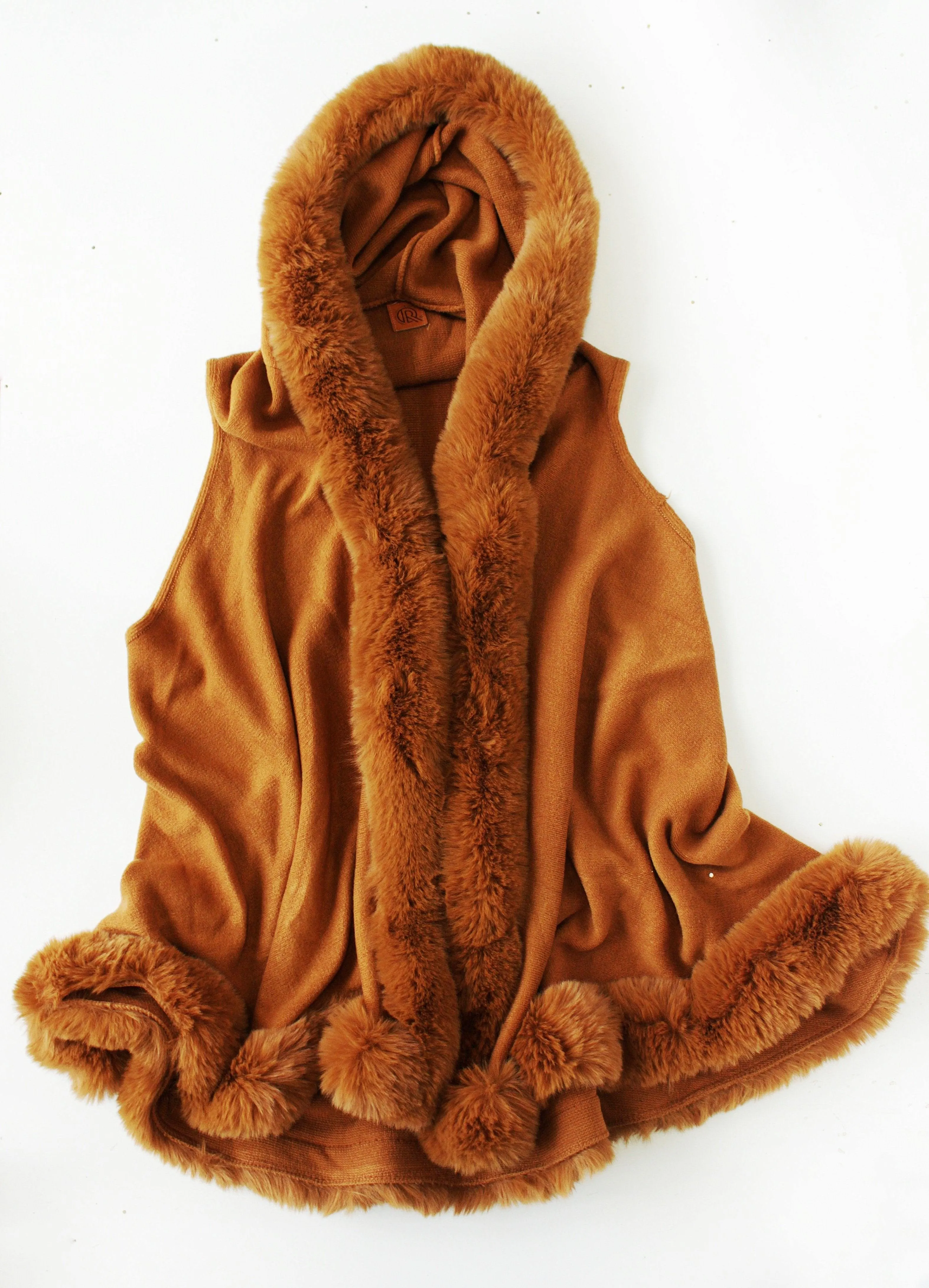 Hooded Faux Fur Swing Vests