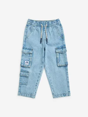 HOP Kids Light Blue Straight - Fit Mid - Rise Jeans