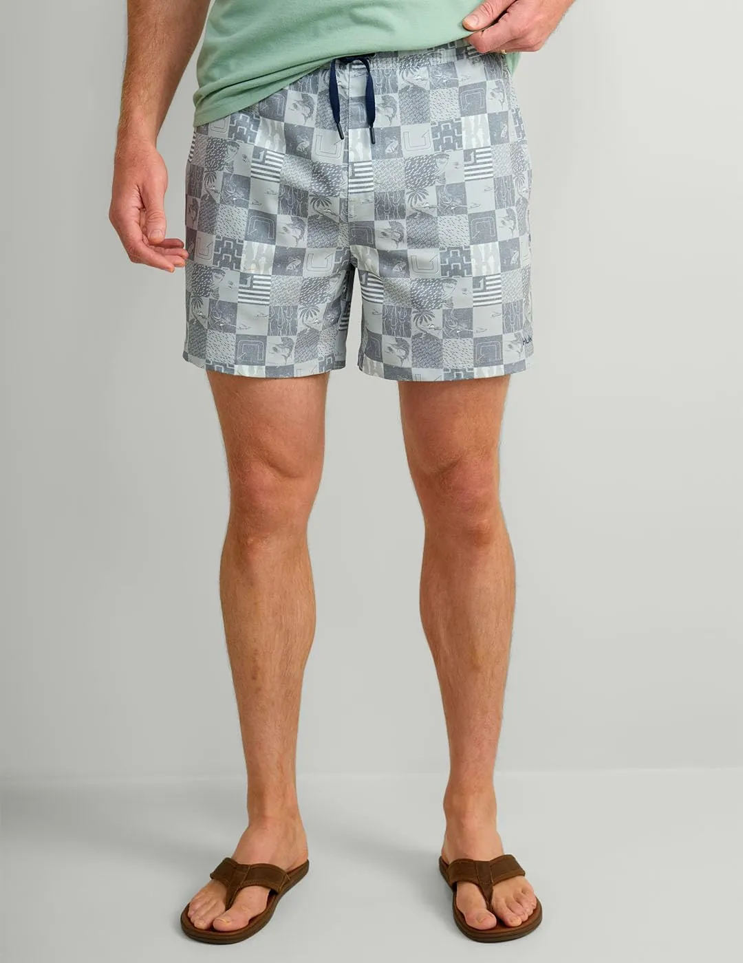 HUK Men's Pursuit Volley Pattern, Quick-Dry Swim Shorts