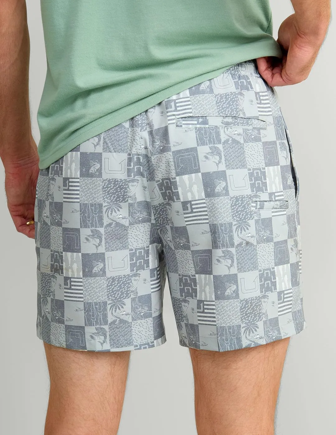 HUK Men's Pursuit Volley Pattern, Quick-Dry Swim Shorts