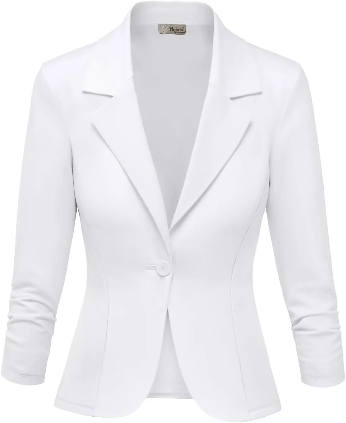 Hybrid & Company Women's Lightweight Casual Work Office Stretch Ponte Cardigan Blazer Jacket Made in USA