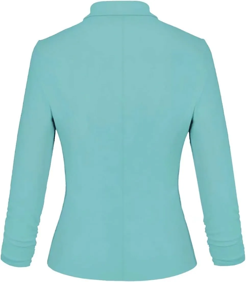 Hybrid & Company Women's Lightweight Casual Work Office Stretch Ponte Cardigan Blazer Jacket Made in USA