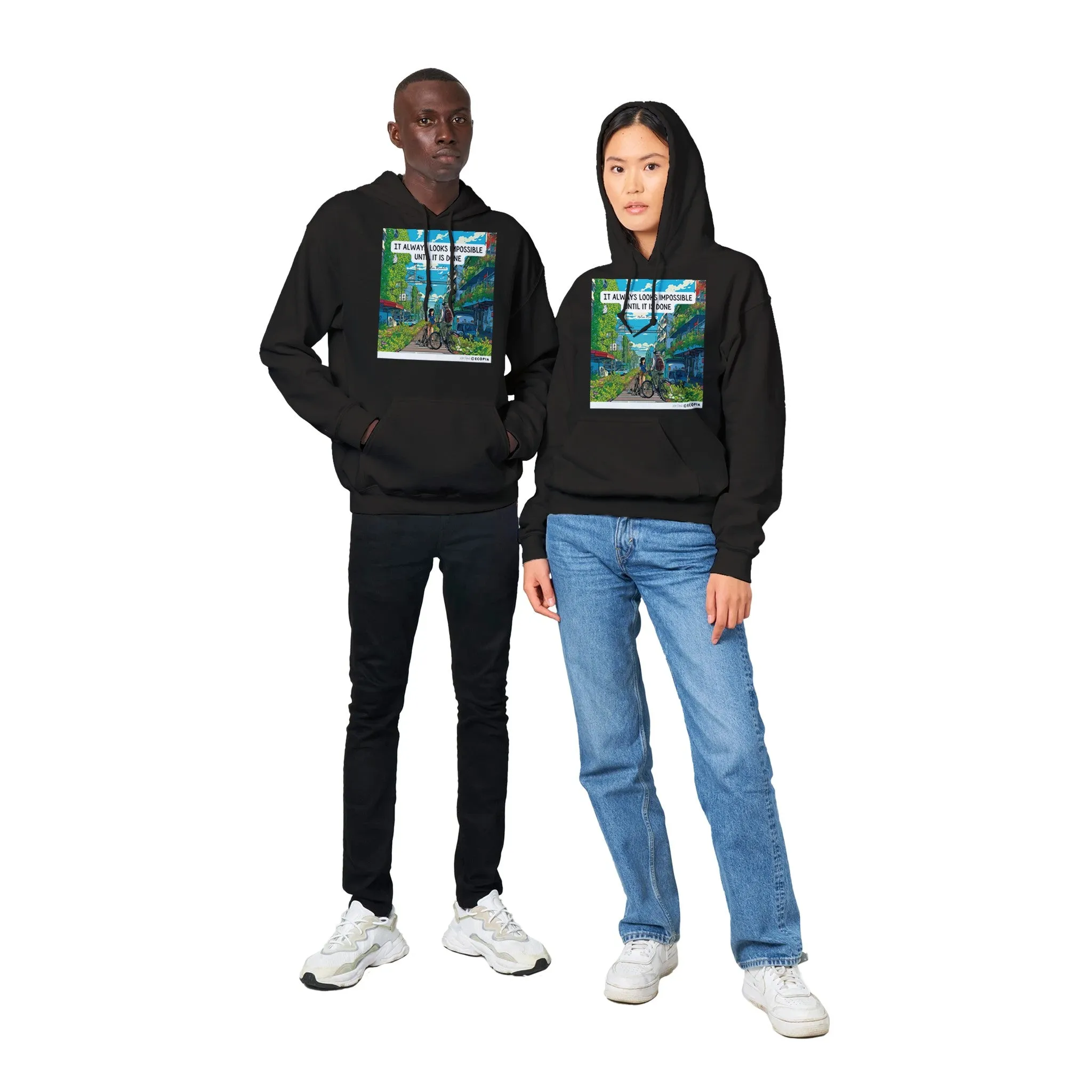 It Always Looks Impossible Until It Is Done • Classic Unisex Pullover Hoodie | White   Colors