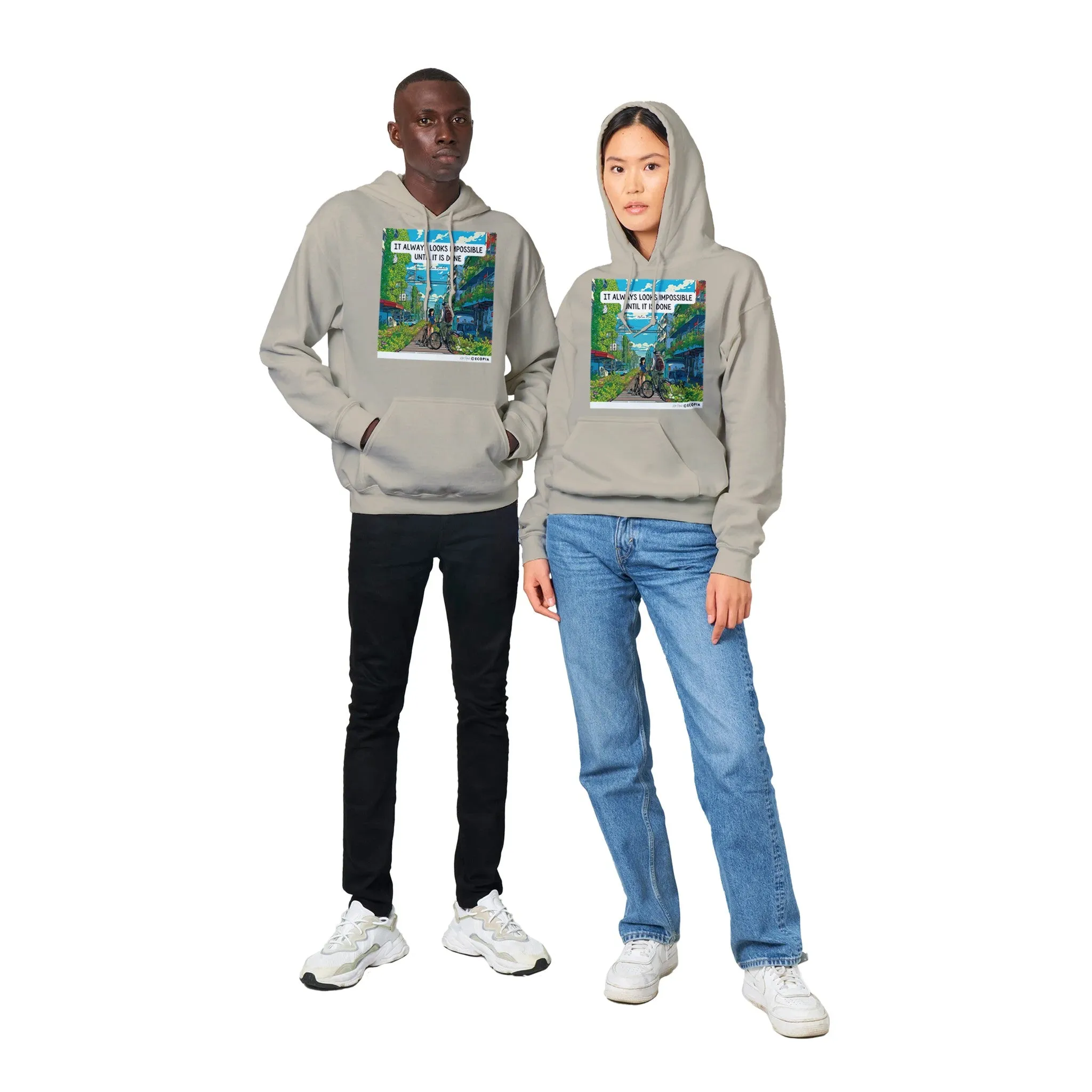 It Always Looks Impossible Until It Is Done • Classic Unisex Pullover Hoodie | White   Colors