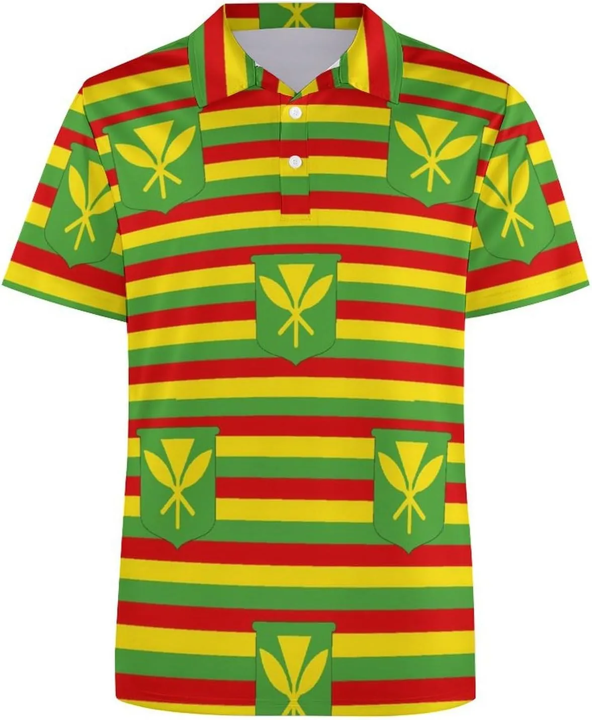 Kanaka Maoli Flag Hawaii Mens Polo Shirts Quick Dry Short Sleeve T-shirts Slim Tennis Collared Tees Tops