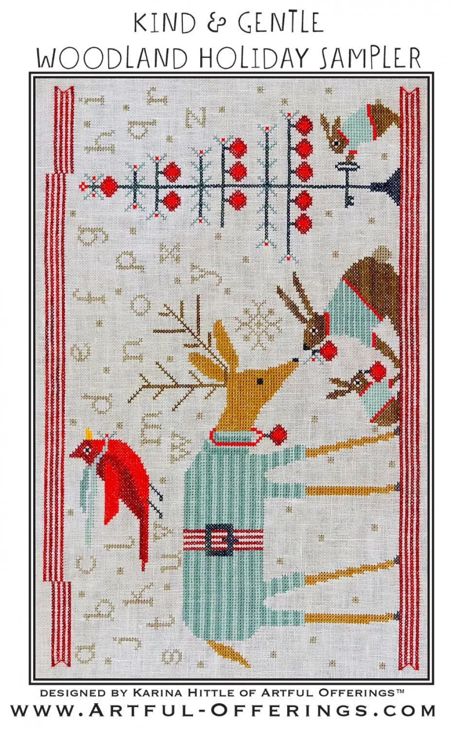 Kind & Gentle Woodland Holiday Sampler Pattern