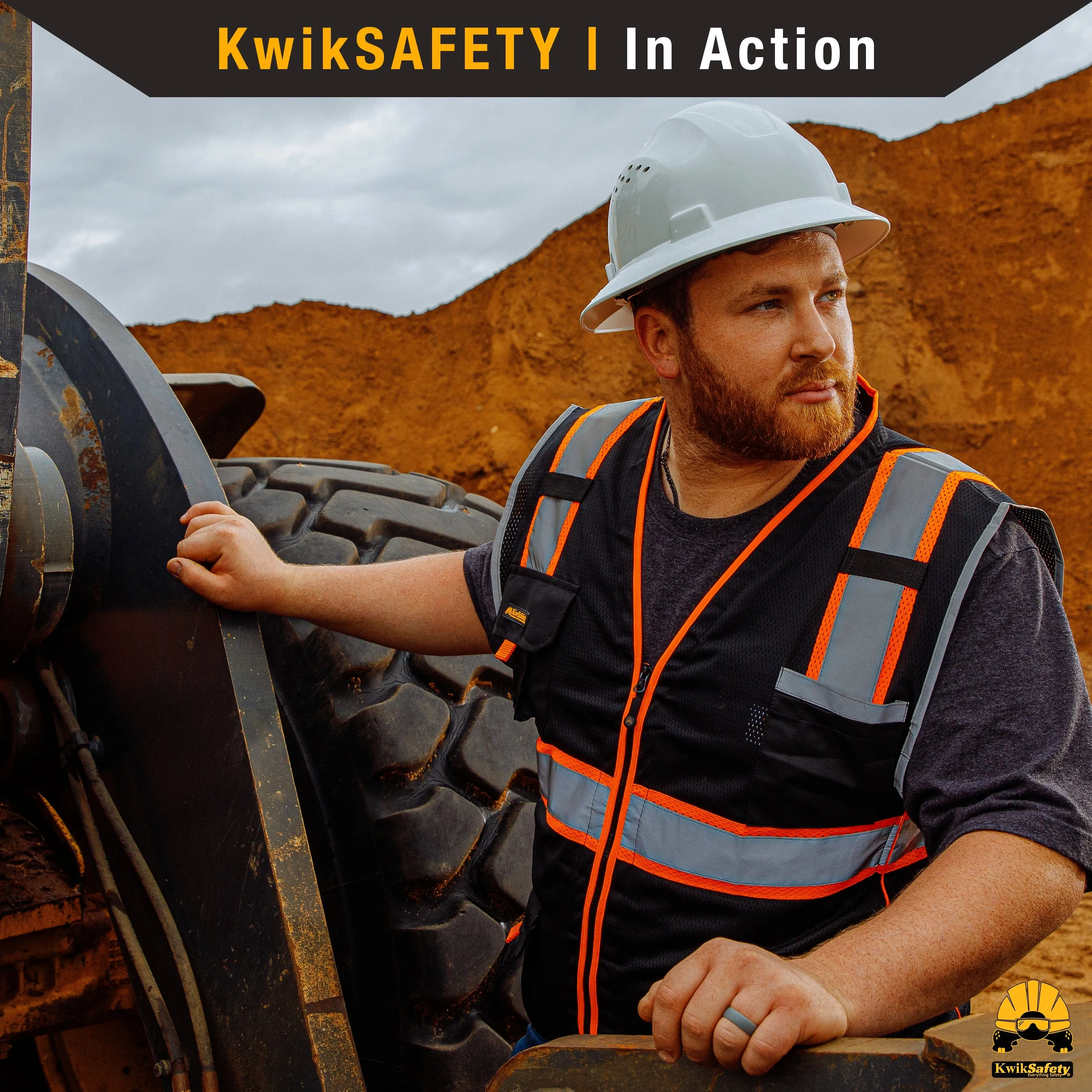KwikSafety UNDERBOSS Safety Vest (11 POCKETS) Premium ANSI Class Unrated PPE Construction Industrial Work Gear - Model No.: KS3301UB