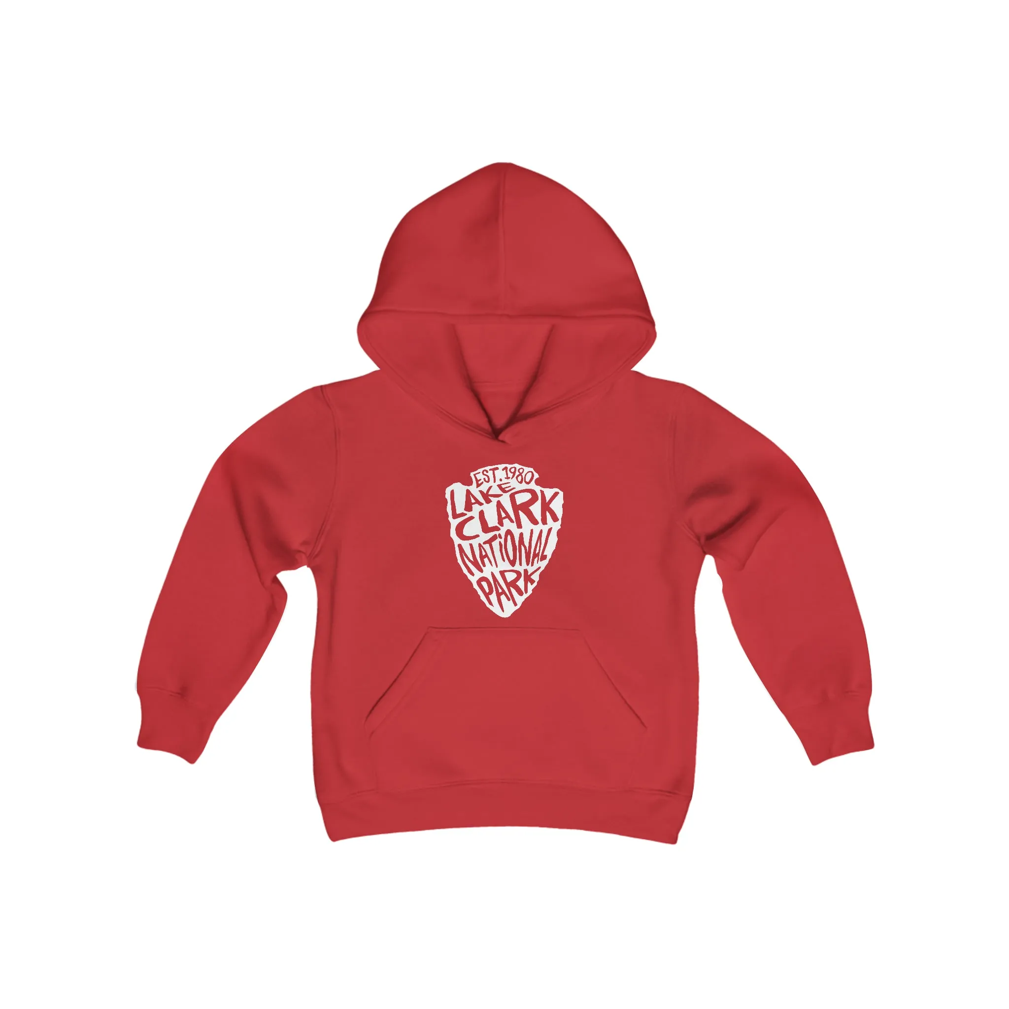 Lake Clark National Park Kids Hoodie - Arrowhead Chunky Text