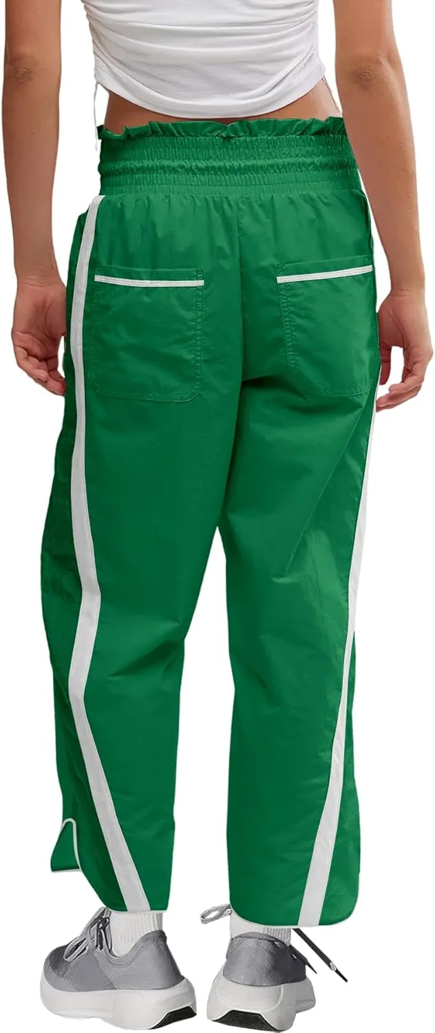 LAMISSCHE Womens Hiking Pants High Waisted Wide Leg Cargo Pants Quick Dry Water Resistant Track Pants with Pockets