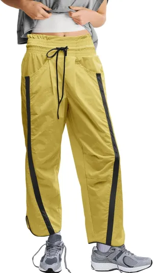 LAMISSCHE Womens Hiking Pants High Waisted Wide Leg Cargo Pants Quick Dry Water Resistant Track Pants with Pockets