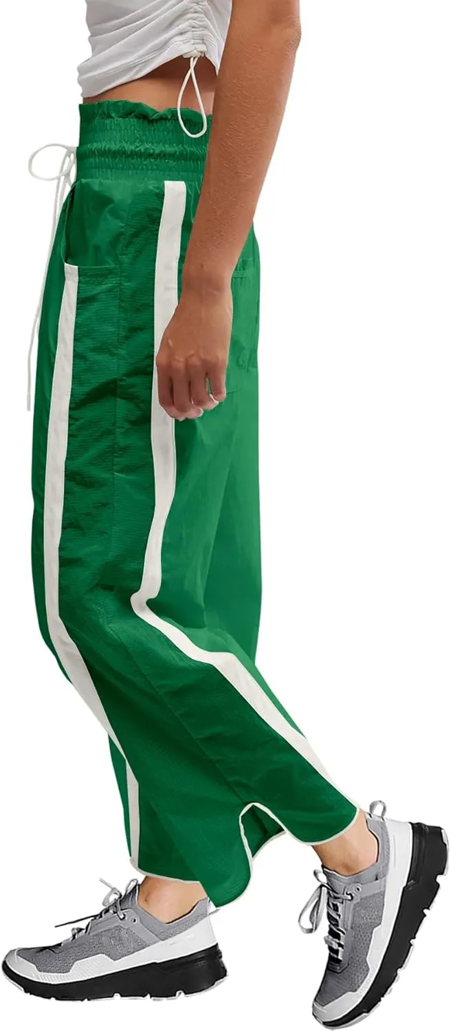 LAMISSCHE Womens Hiking Pants High Waisted Wide Leg Cargo Pants Quick Dry Water Resistant Track Pants with Pockets