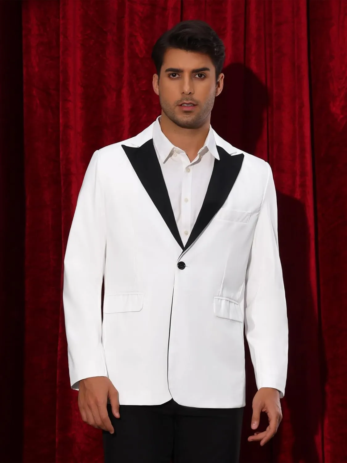 Lars Amadeus Tuxedo Jackets for Men's Peak Lapel Blazers Classic Single Breasted Sports Coats Suit Jackets