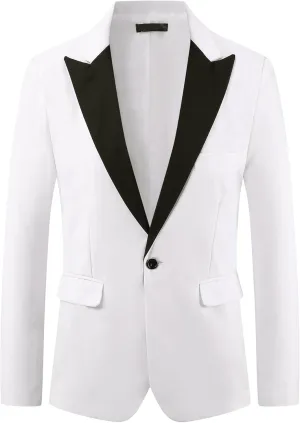 Lars Amadeus Tuxedo Jackets for Men's Peak Lapel Blazers Classic Single Breasted Sports Coats Suit Jackets