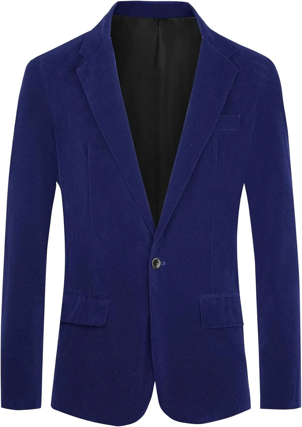 Lars Amadeus Velvet Sports Coats for Men's Notch Lapel One Button Single Breasted Formal Blazers