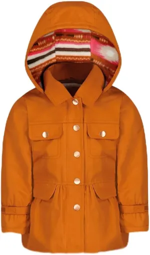 LONDON FOG Girls Snap-Front Skirted Trench with Hood - Stylish and Practical Outerwear for Young Fashionistas