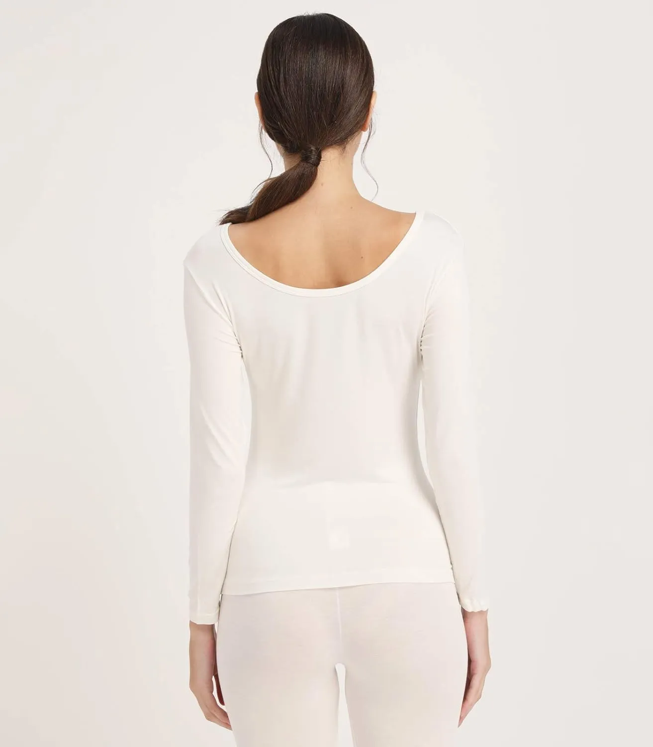 Mcilia Women's Ultrathin Modal Thermal Baselayer Top Scoop Neck Long Sleeve Undershirt