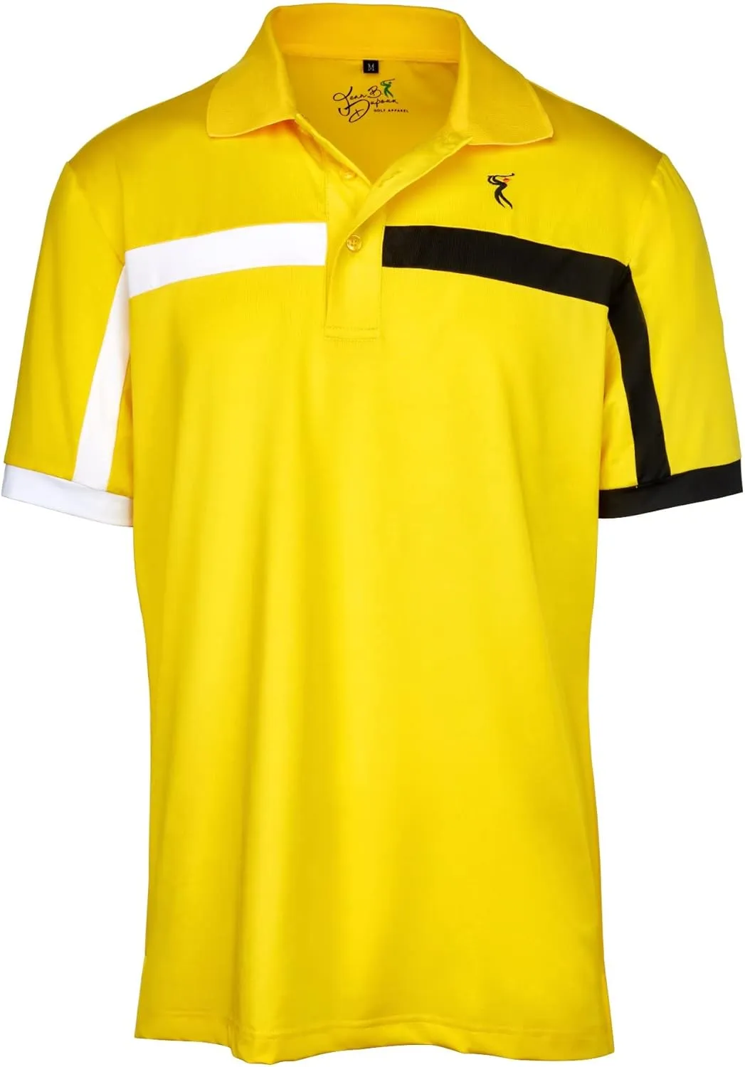 Men's Black Color Casual Fit Short Sleeve Quick-Dry Golf Polo T-Shirt with Free Golf Hat