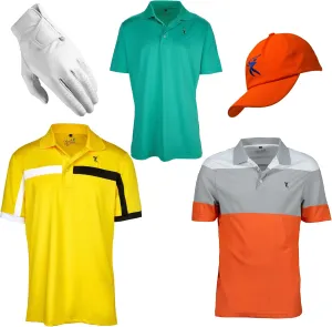 Men's Black Color Casual Fit Short Sleeve Quick-Dry Golf Polo T-Shirt with Free Golf Hat