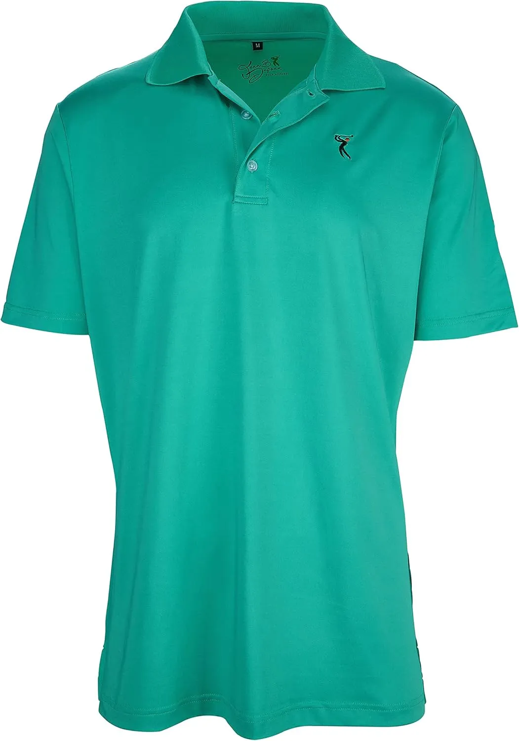 Men's Black Color Casual Fit Short Sleeve Quick-Dry Golf Polo T-Shirt with Free Golf Hat