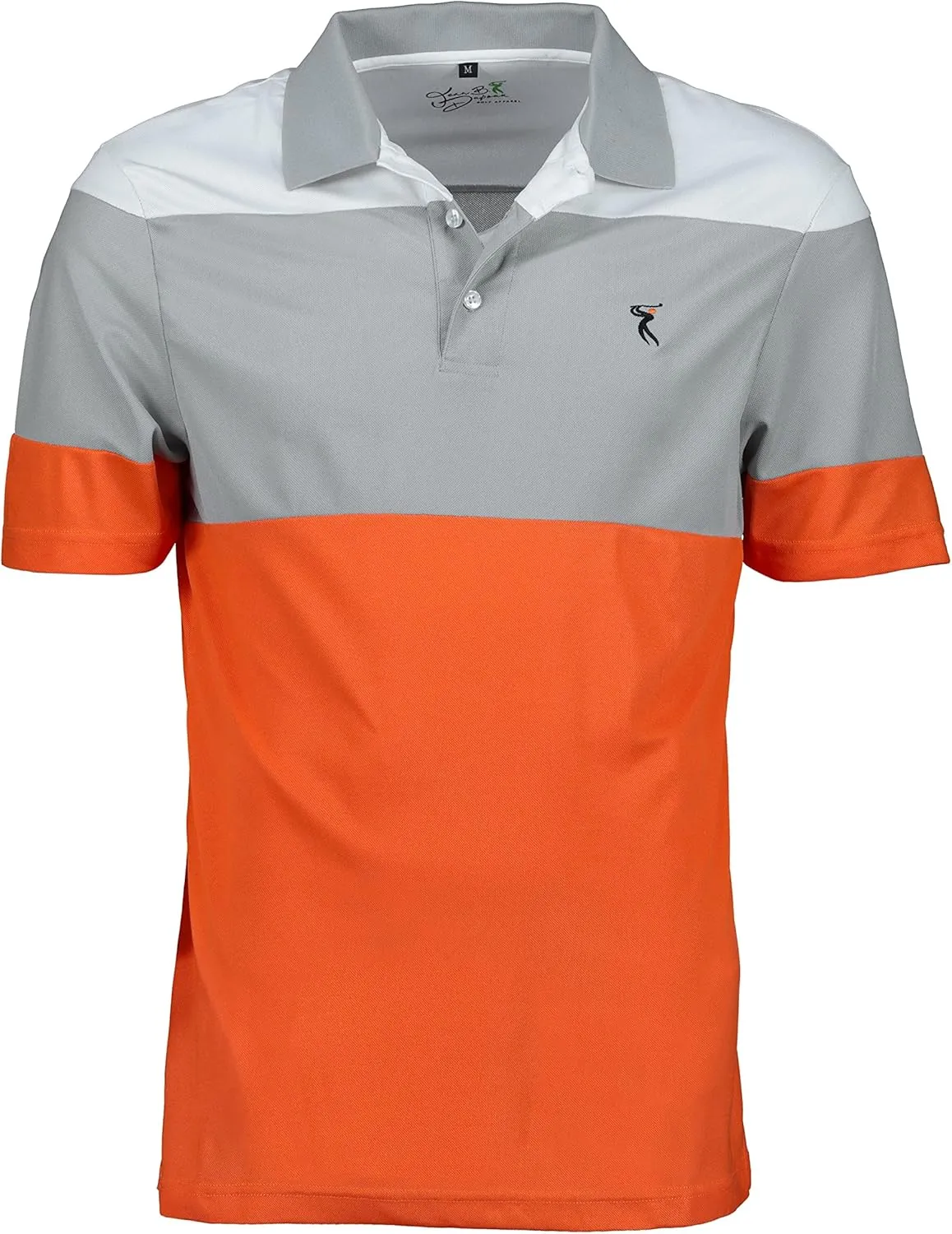 Men's Black Color Casual Fit Short Sleeve Quick-Dry Golf Polo T-Shirt with Free Golf Hat