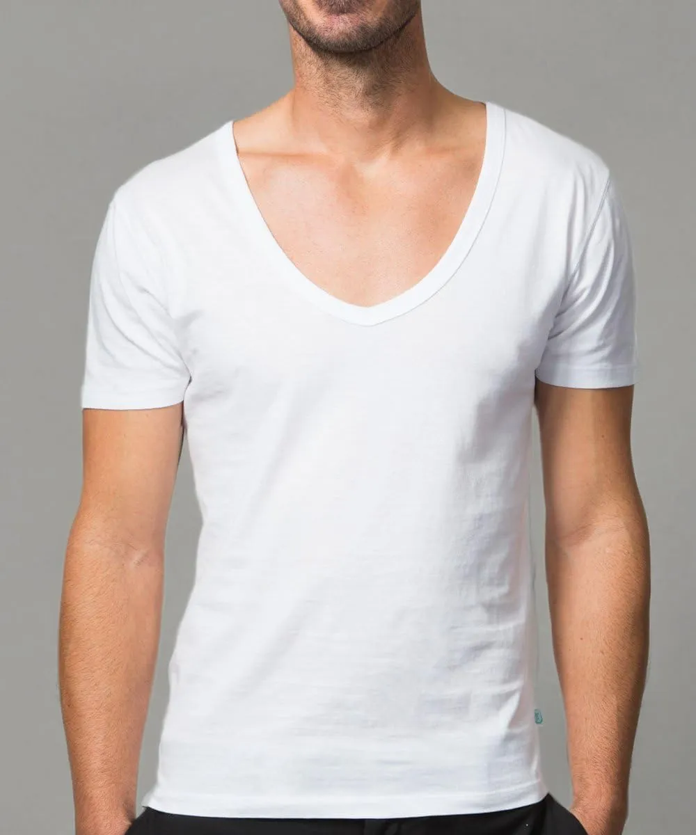Men's Deep V-Neck Invisible Undershirts 3-Pack jT-V