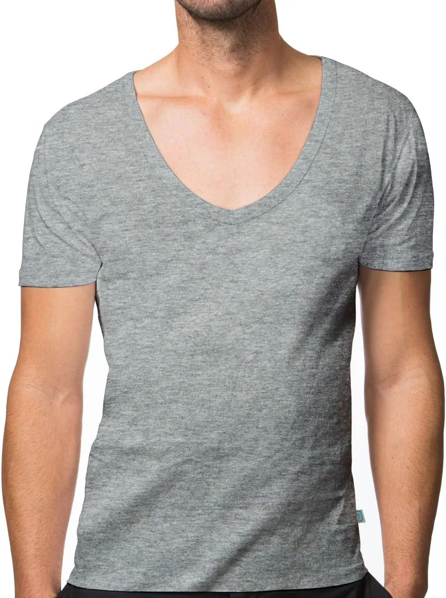 Men's Deep V-Neck Invisible Undershirts 3-Pack jT-V