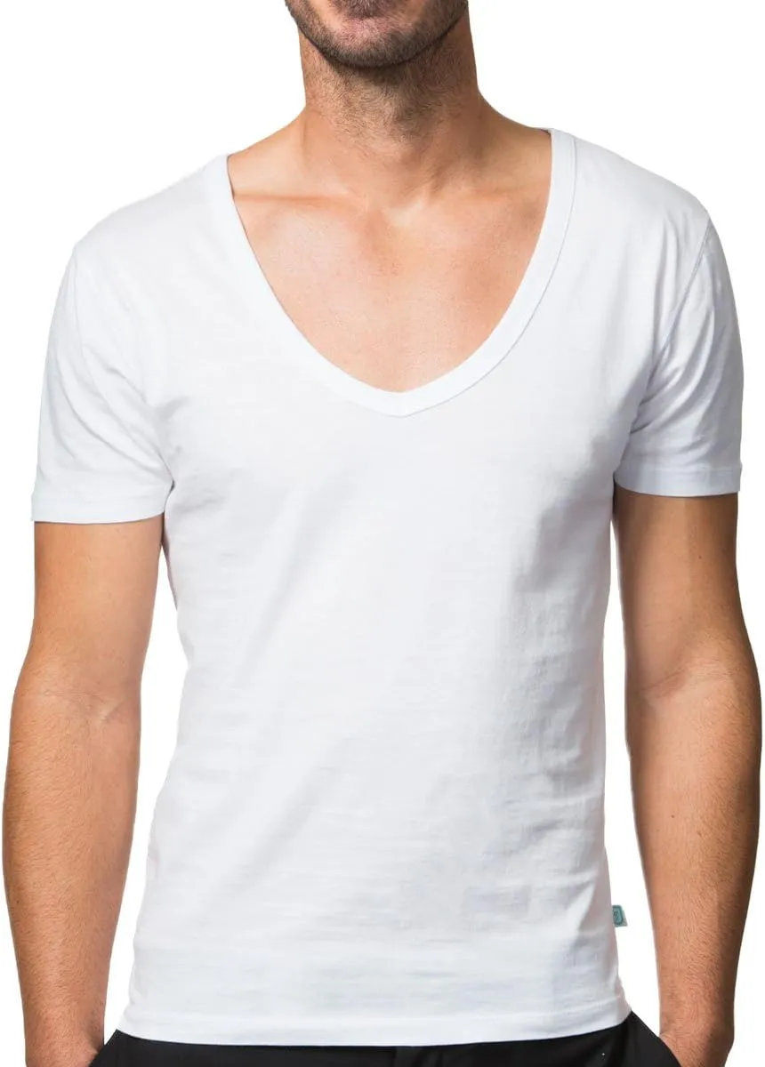 Men's Deep V-Neck Invisible Undershirts 3-Pack jT-V