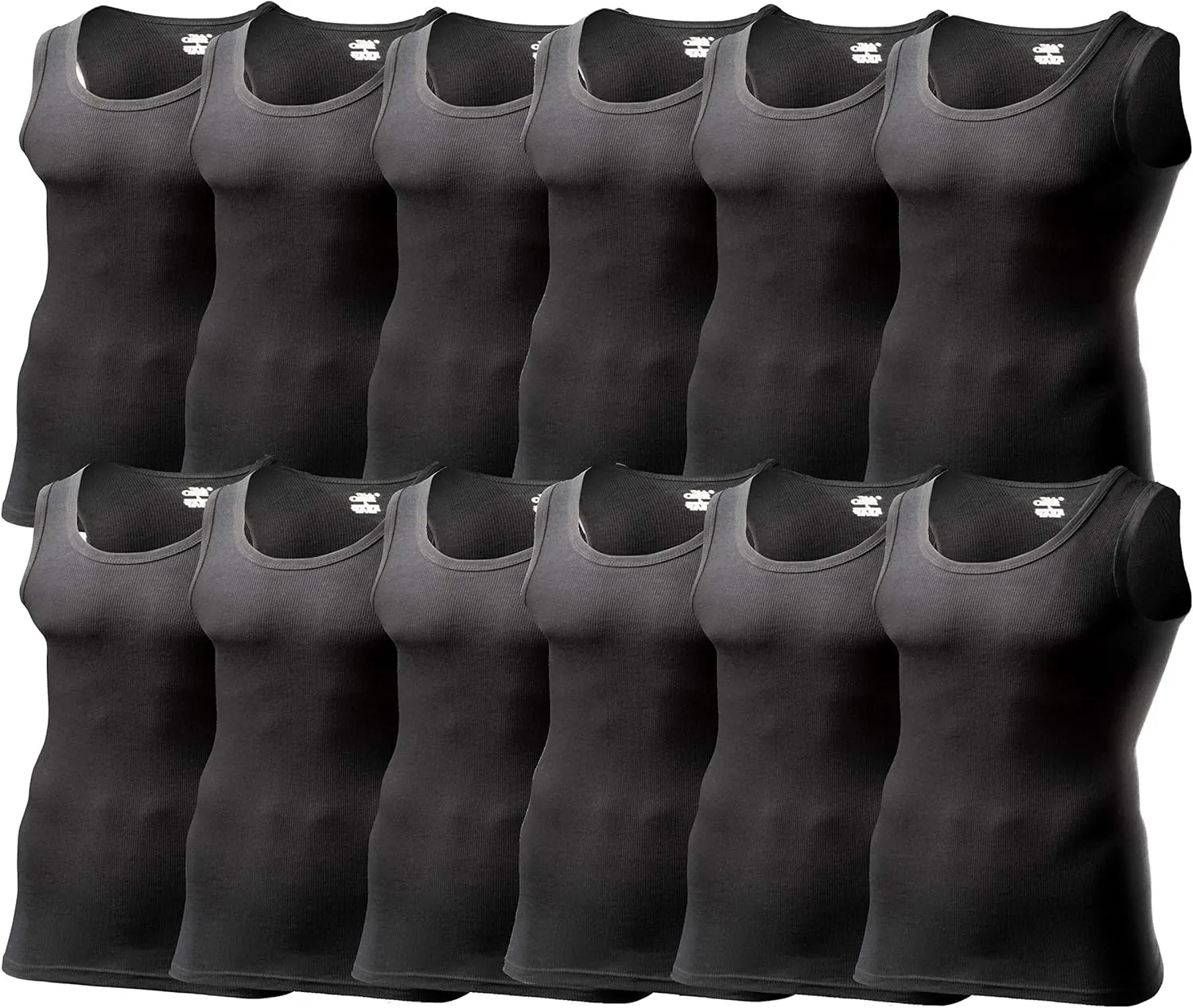 Men's Multi-Pack Ribbed Tank Tops A-Shirts - Sleeveless Workout Undershirts