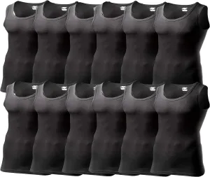 Men's Multi-Pack Ribbed Tank Tops A-Shirts - Sleeveless Workout Undershirts