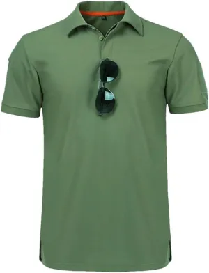 Men's Quick Dry Embroidered Polo Shirts Short Sleeve Collared Shirt