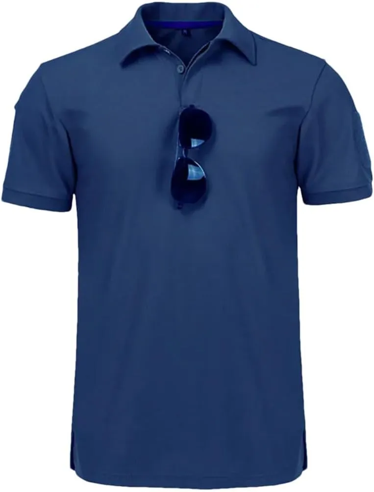 Men's Quick Dry Embroidered Polo Shirts Short Sleeve Collared Shirt