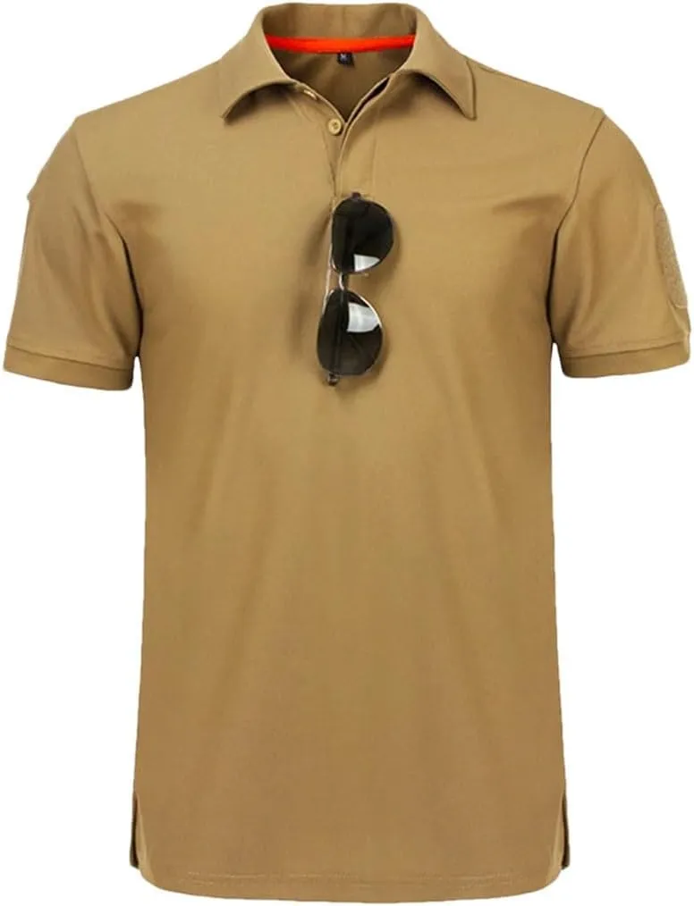 Men's Quick Dry Embroidered Polo Shirts Short Sleeve Collared Shirt