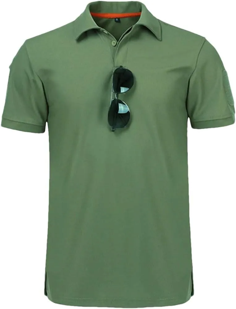 Men's Quick Dry Embroidered Polo Shirts Short Sleeve Collared Shirt