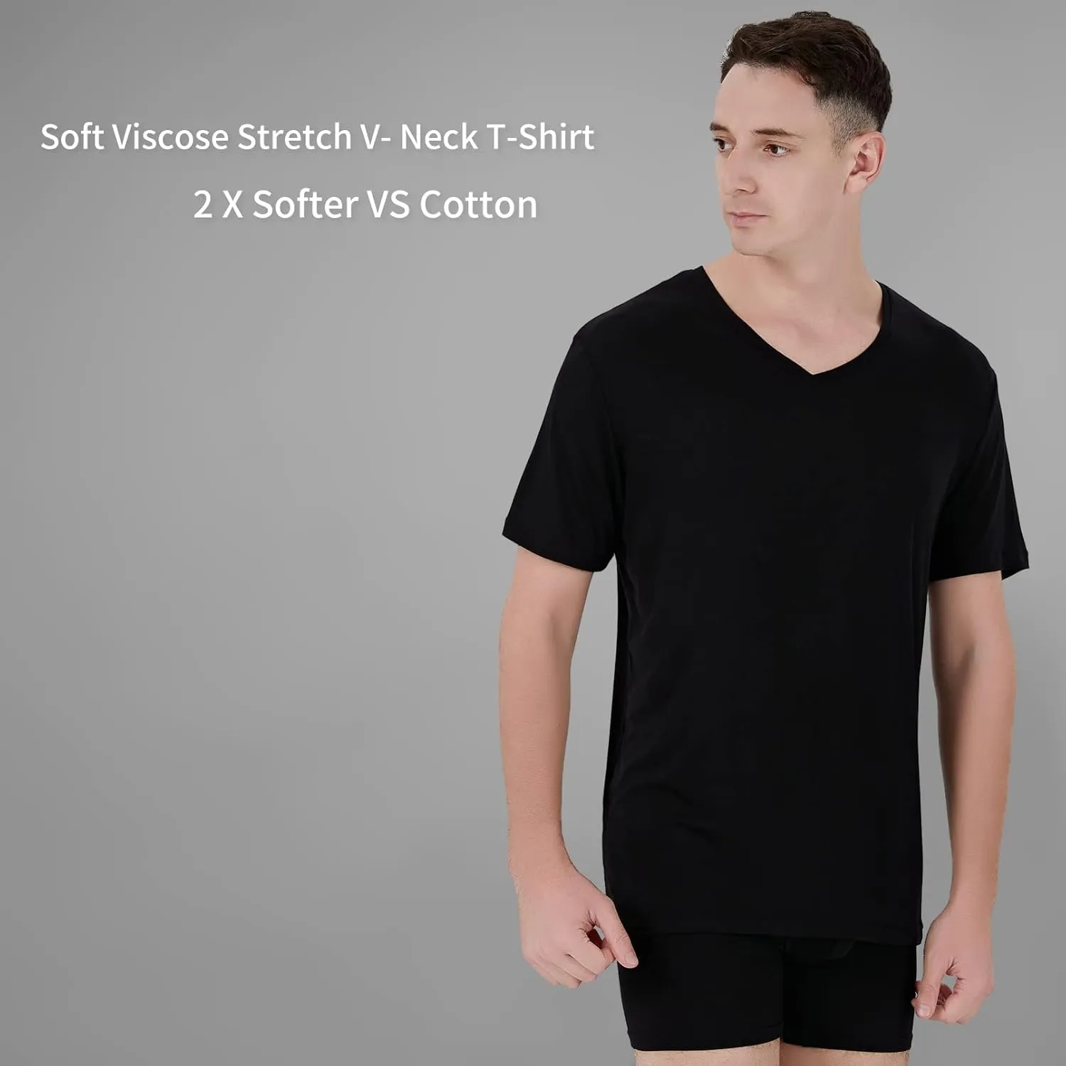 Men's Stretch Viscose Moisture-Wicking Tagless Undershirts, Pack of 3