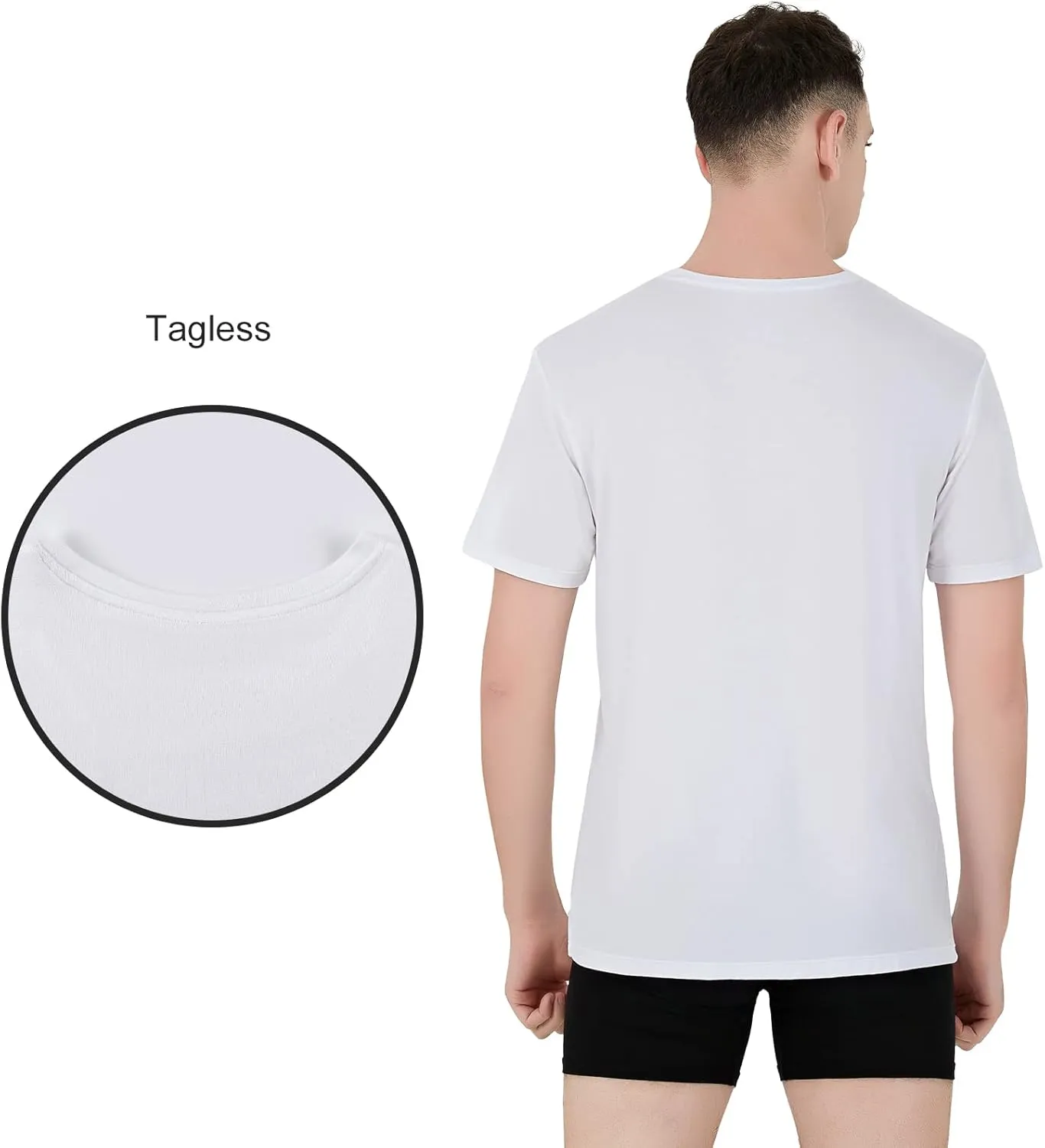 Men's Stretch Viscose Moisture-Wicking Tagless Undershirts, Pack of 3