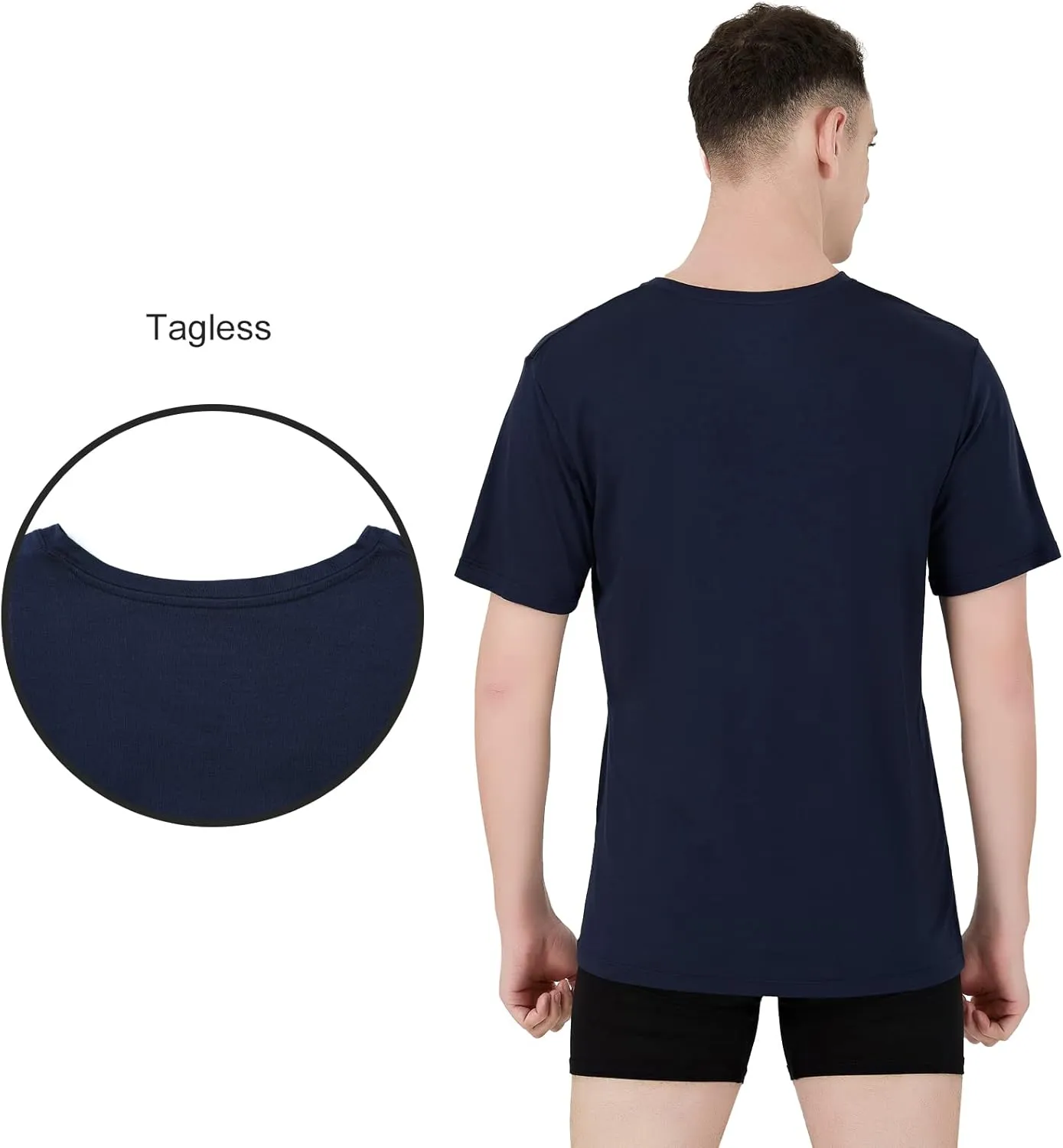 Men's Stretch Viscose Moisture-Wicking Tagless Undershirts, Pack of 3