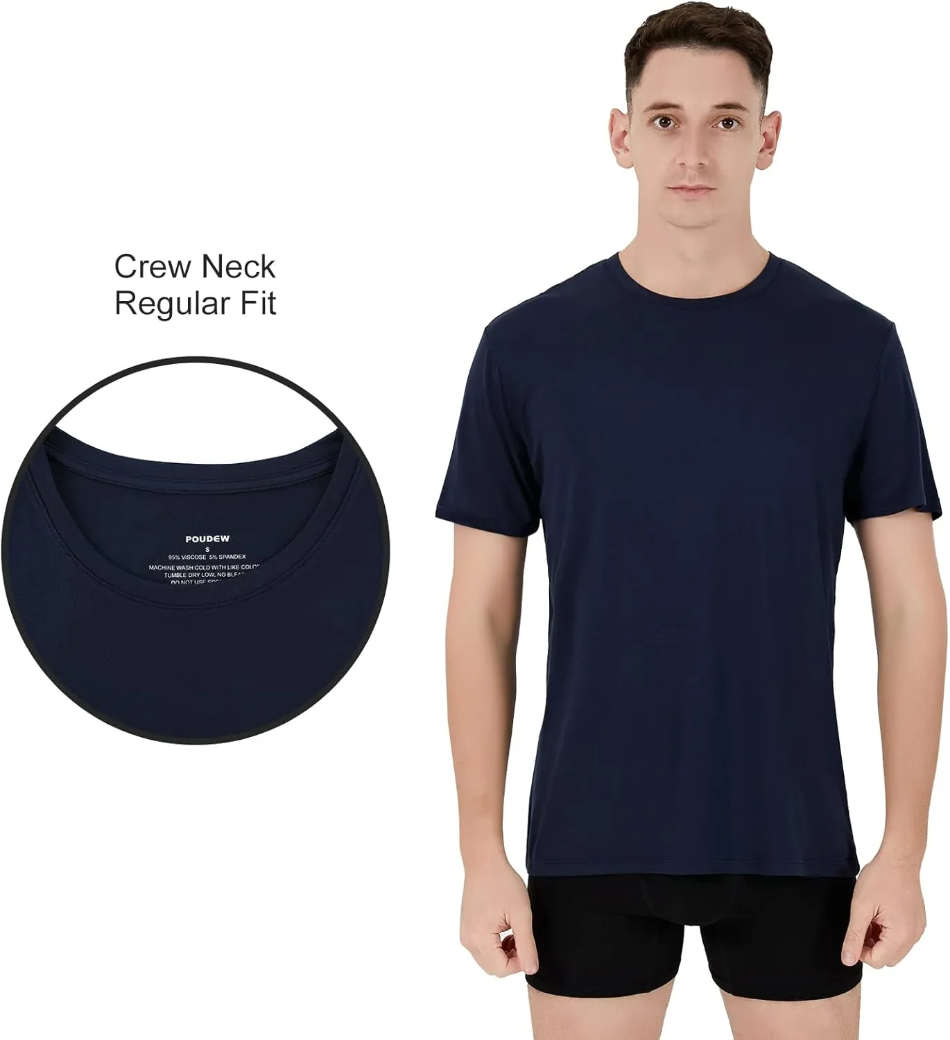 Men's Stretch Viscose Moisture-Wicking Tagless Undershirts, Pack of 3