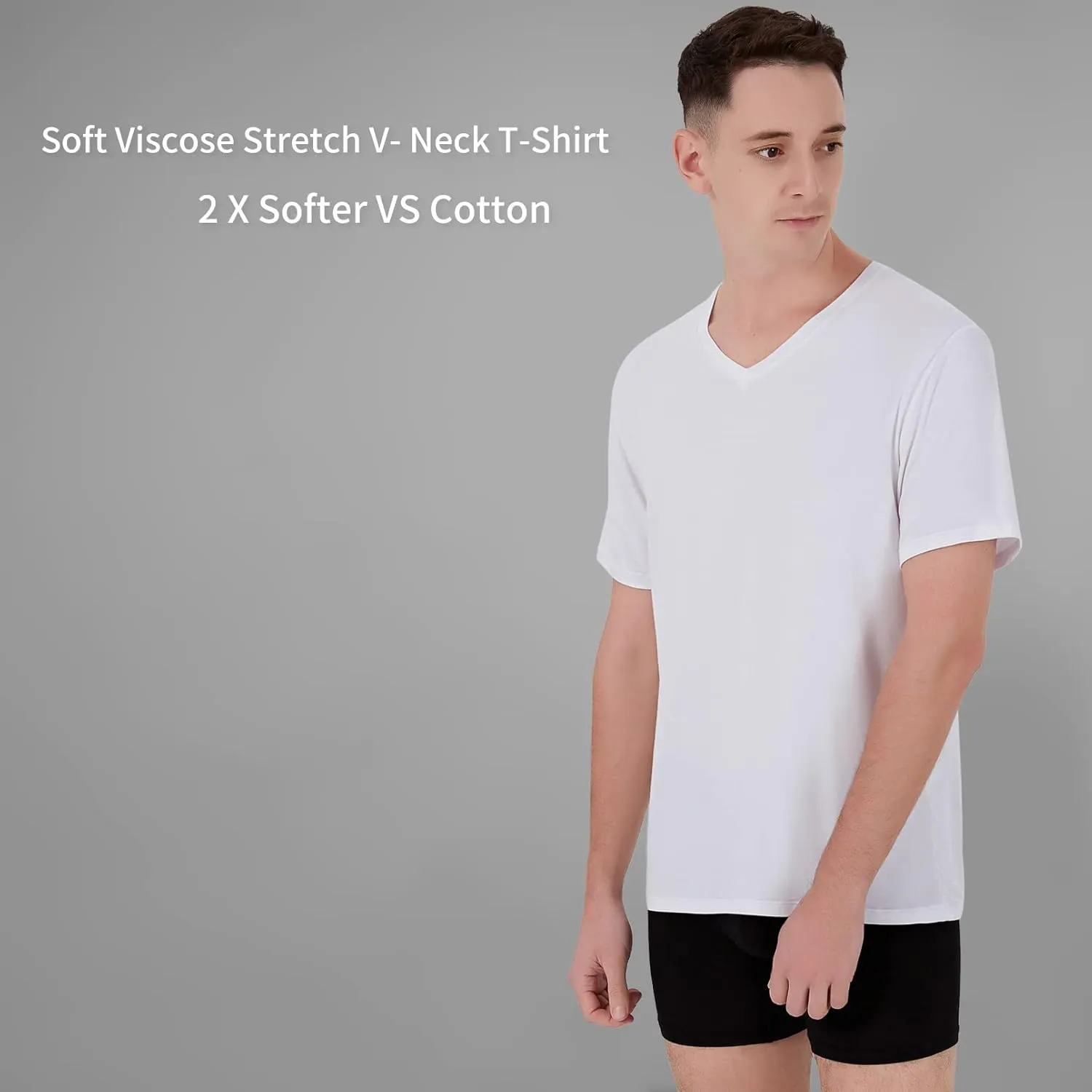Men's Stretch Viscose Moisture-Wicking Tagless Undershirts, Pack of 3