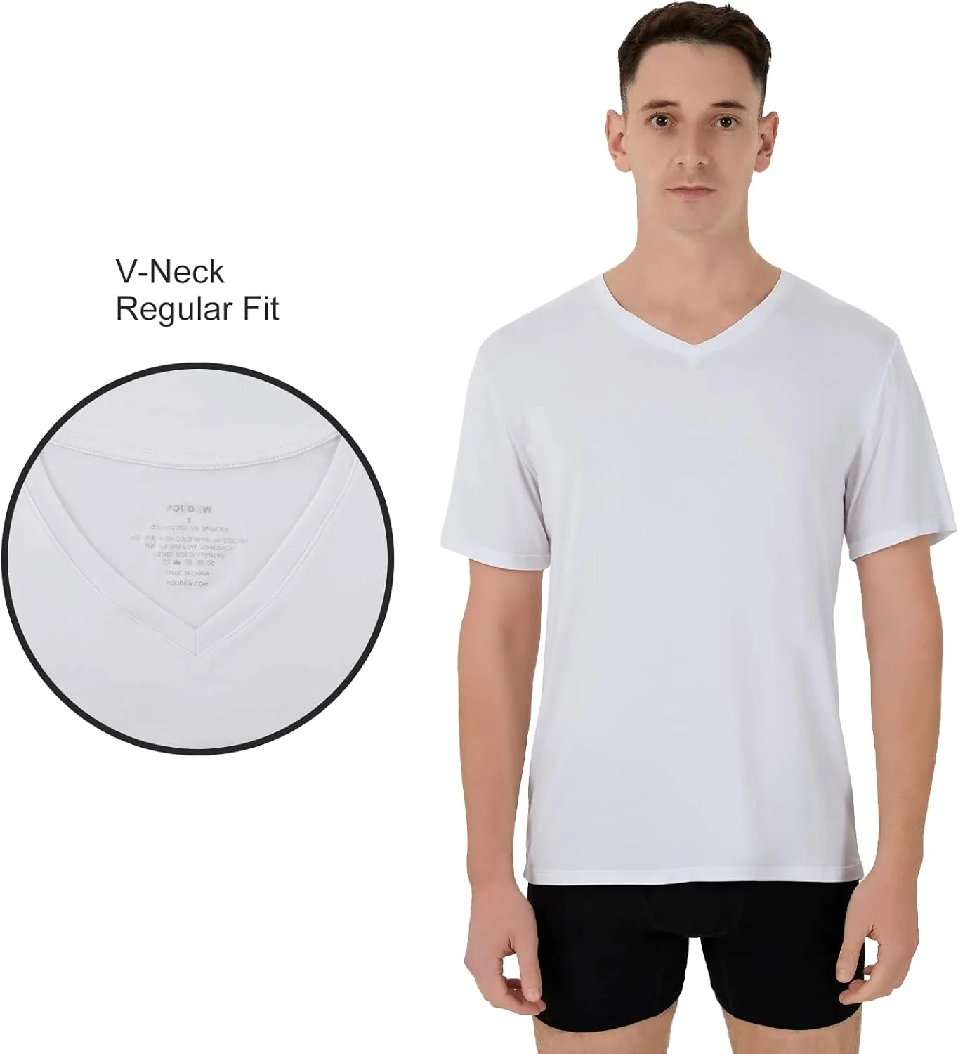 Men's Stretch Viscose Moisture-Wicking Tagless Undershirts, Pack of 3