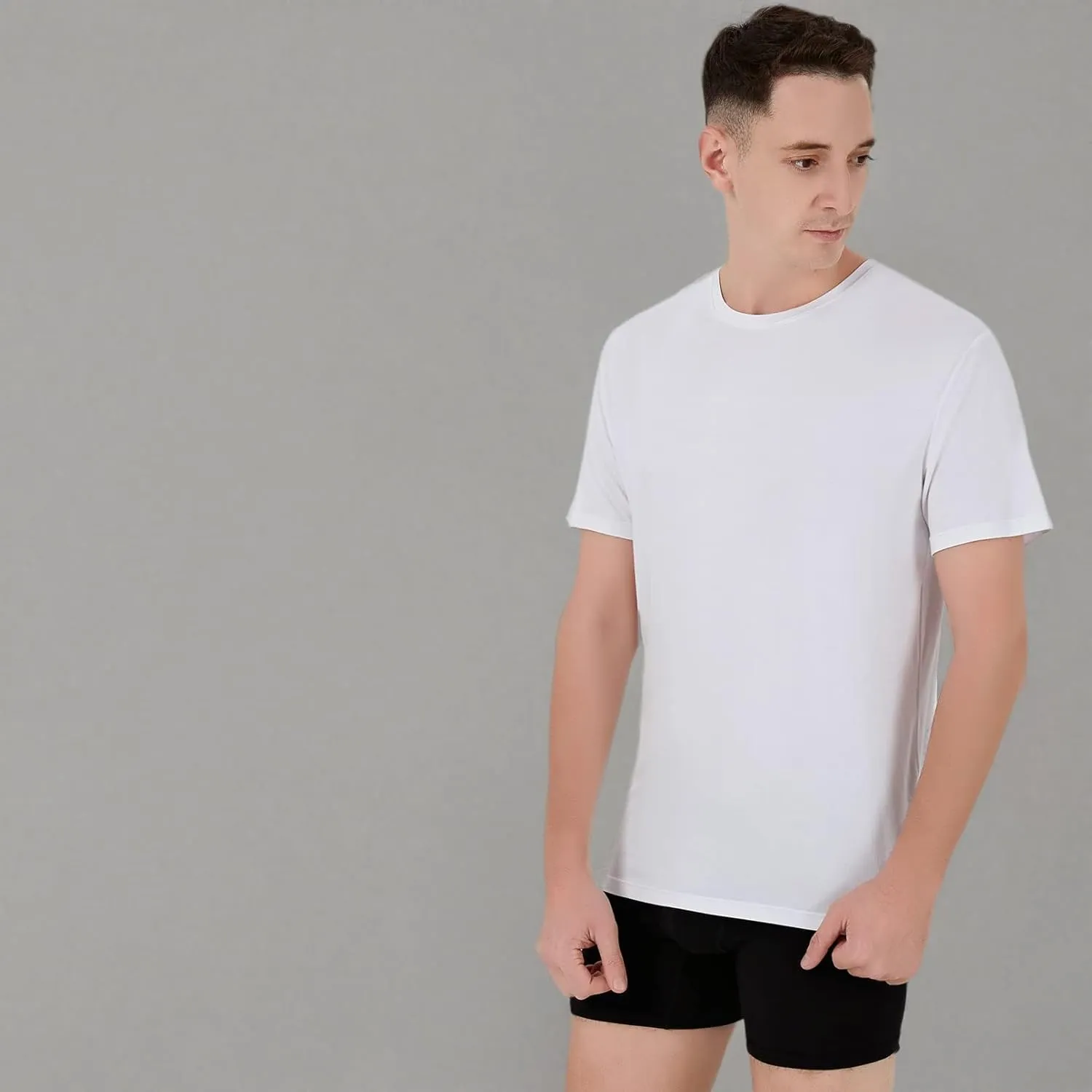 Men's Stretch Viscose Moisture-Wicking Tagless Undershirts, Pack of 3