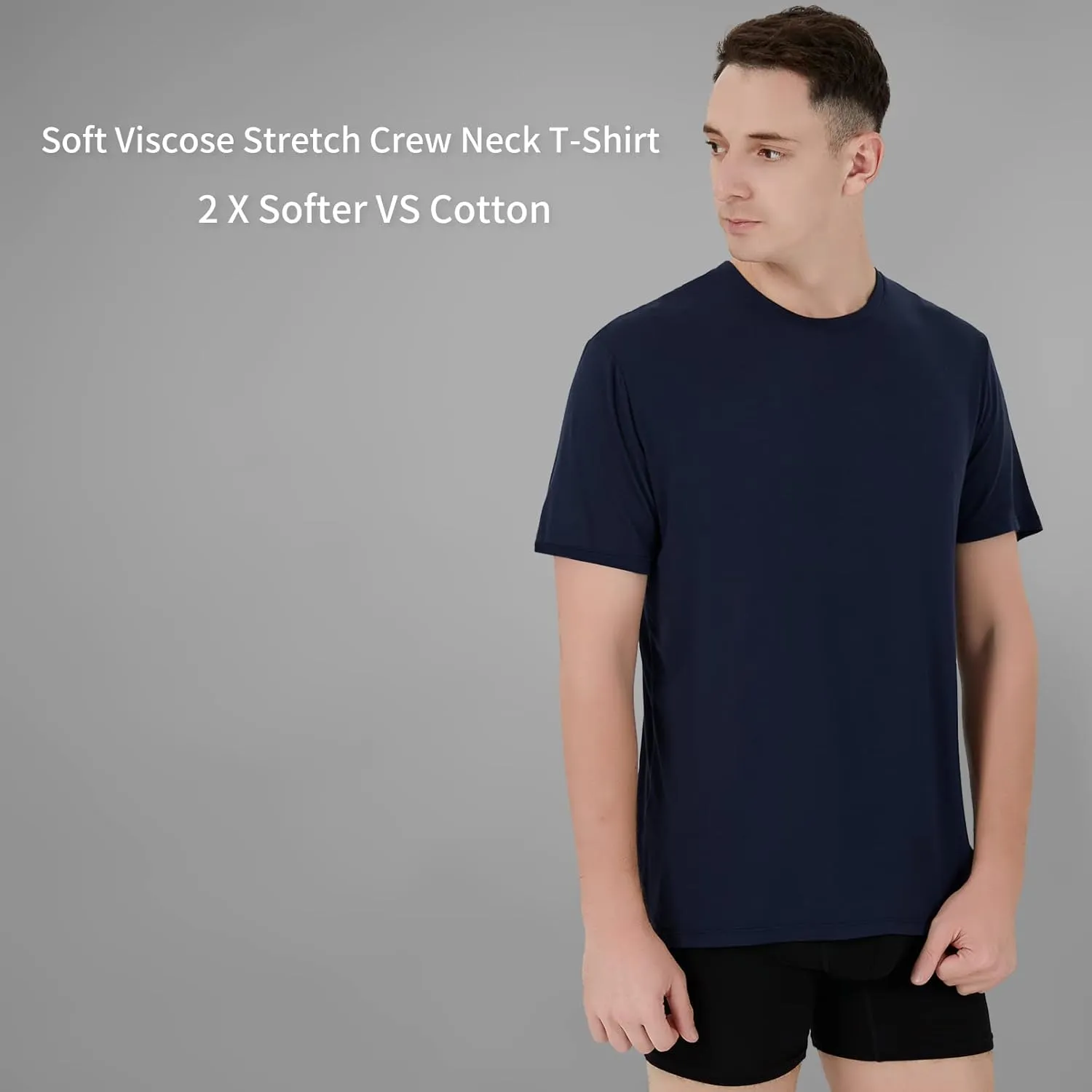 Men's Stretch Viscose Moisture-Wicking Tagless Undershirts, Pack of 3