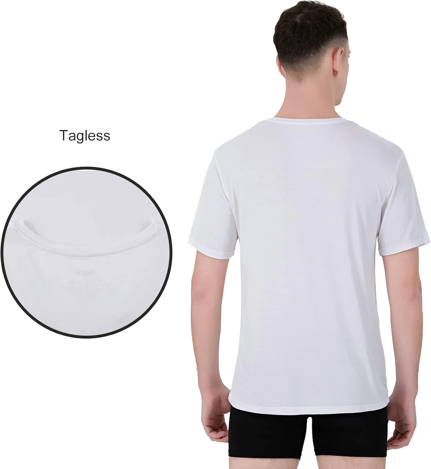 Men's Stretch Viscose Moisture-Wicking Tagless Undershirts, Pack of 3