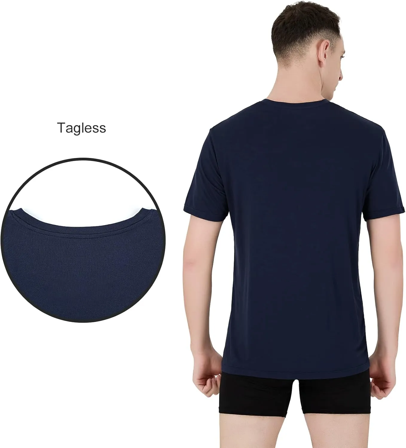 Men's Stretch Viscose Moisture-Wicking Tagless Undershirts, Pack of 3